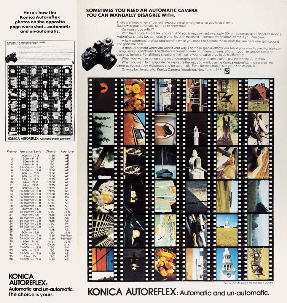1975 Konica Autoreflex ad