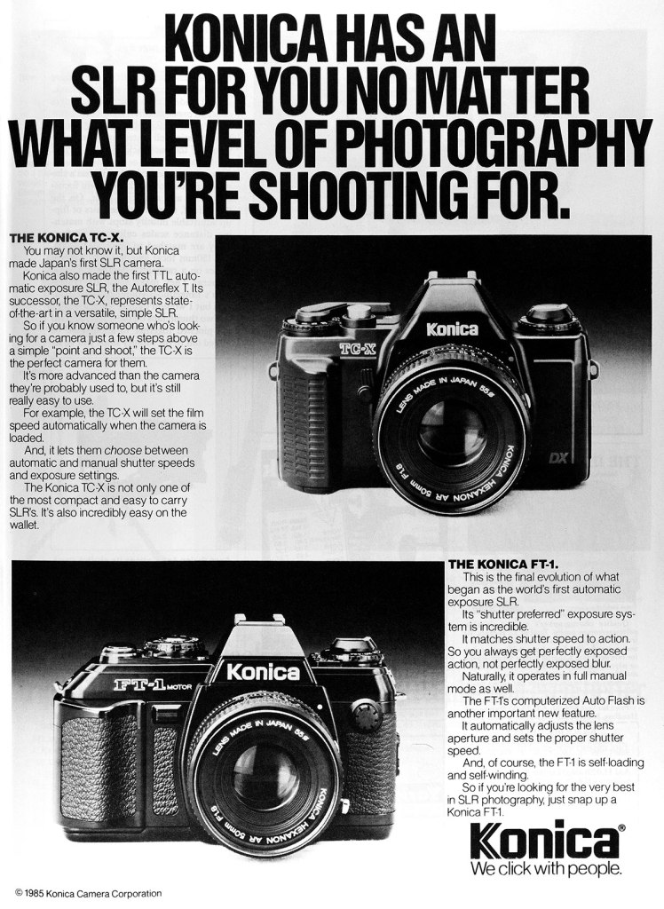 1985 Konica Cameras ad