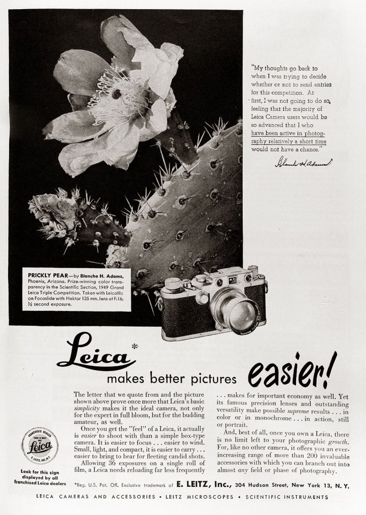 1950 Leica camera ad