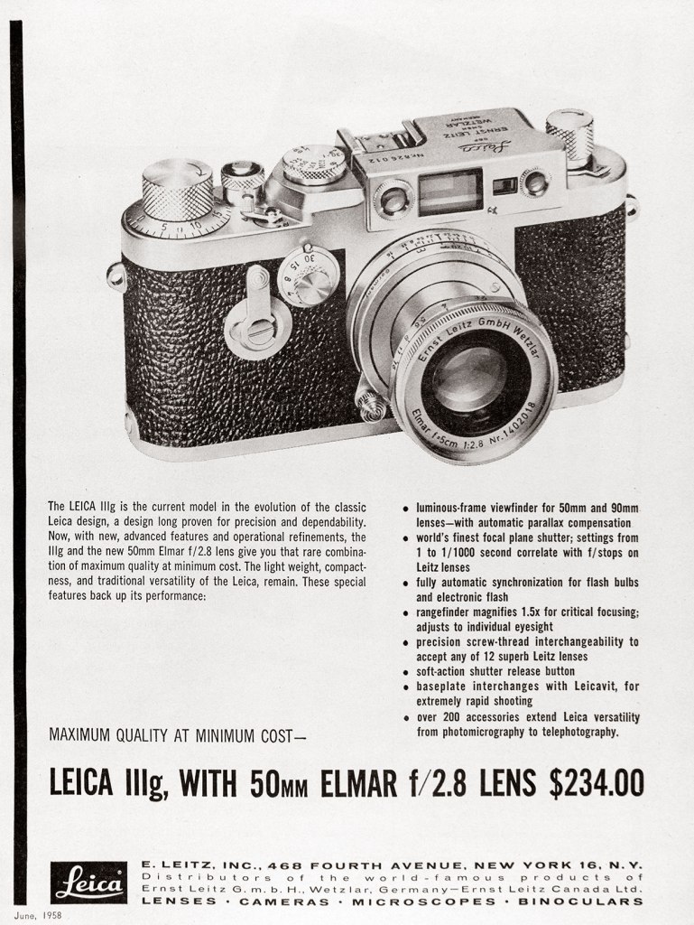 1958 Leica IIIg ad