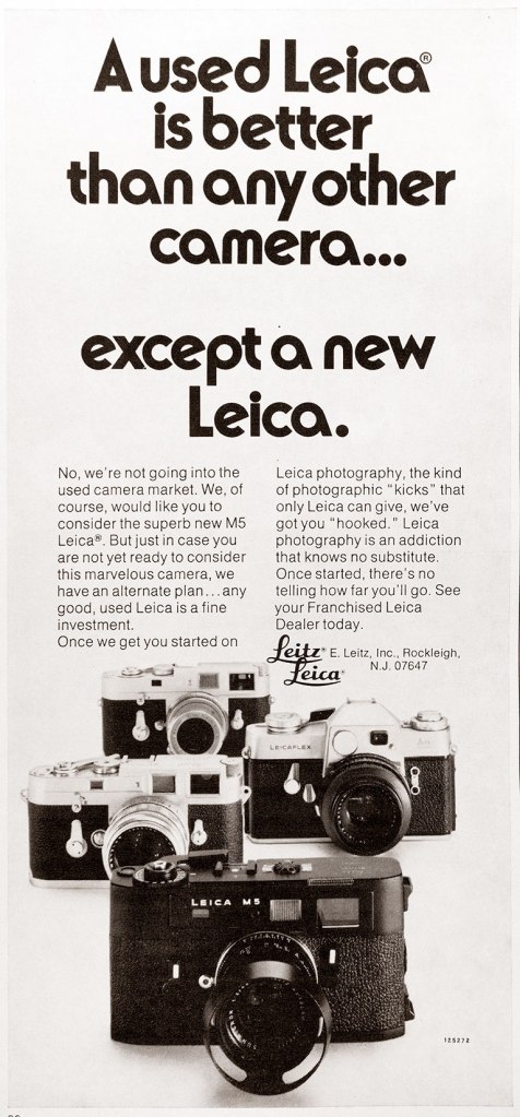 1972 Leica M-5 camera ad