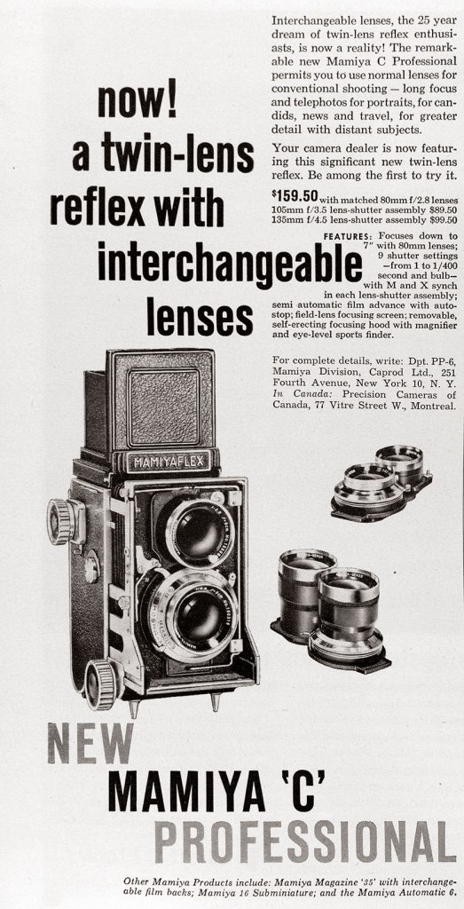 1958 Mamiyaflex camera ad