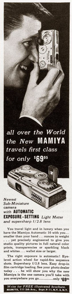 1959 Mamiya 16 camera ad