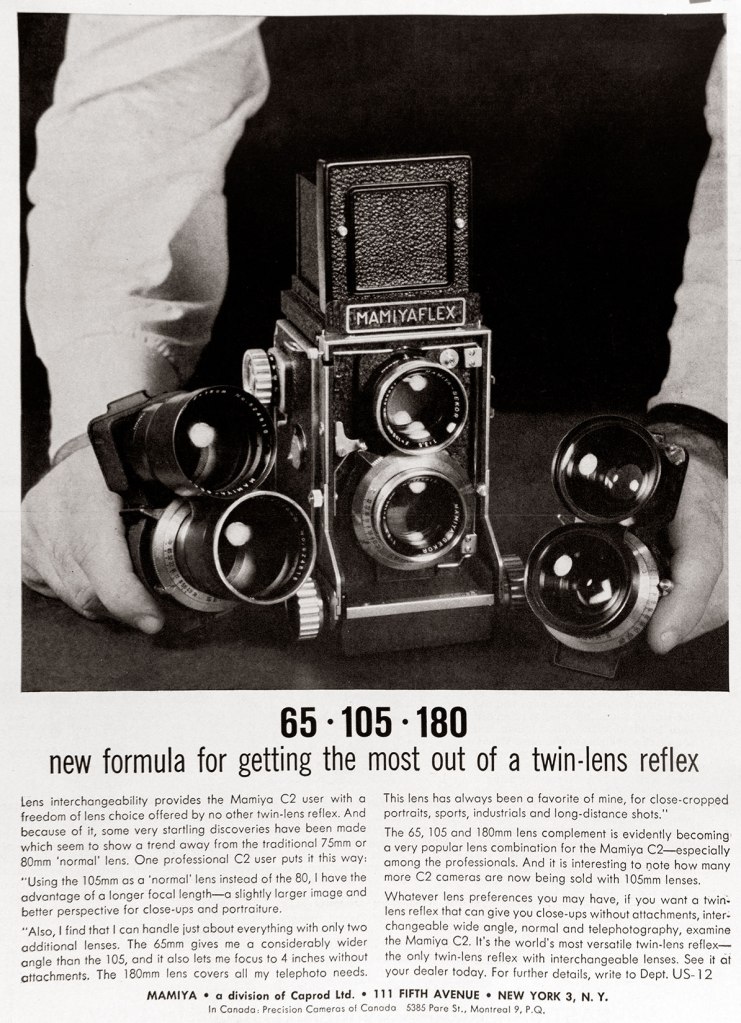 1961 Mamiya C2 camera ad