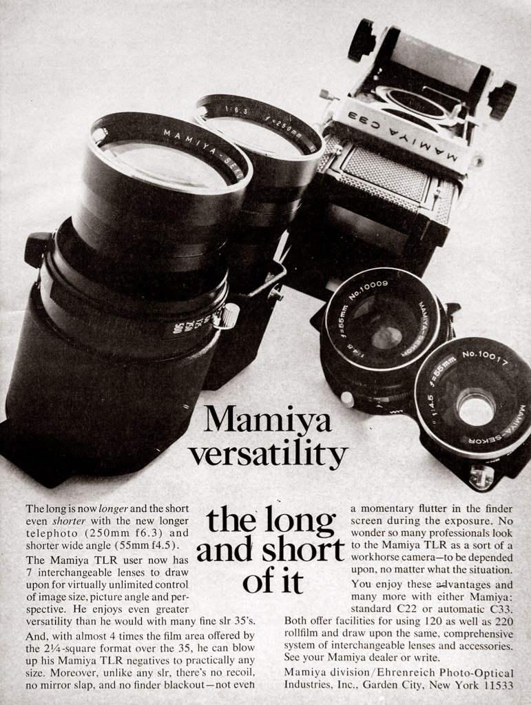 1968 Mamiya C33 camera ad