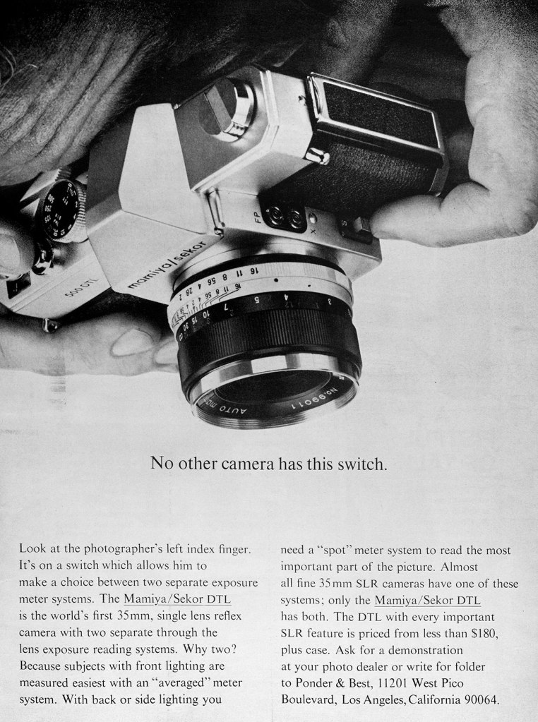 1969 Mamiya/Sekor DTL camera ad