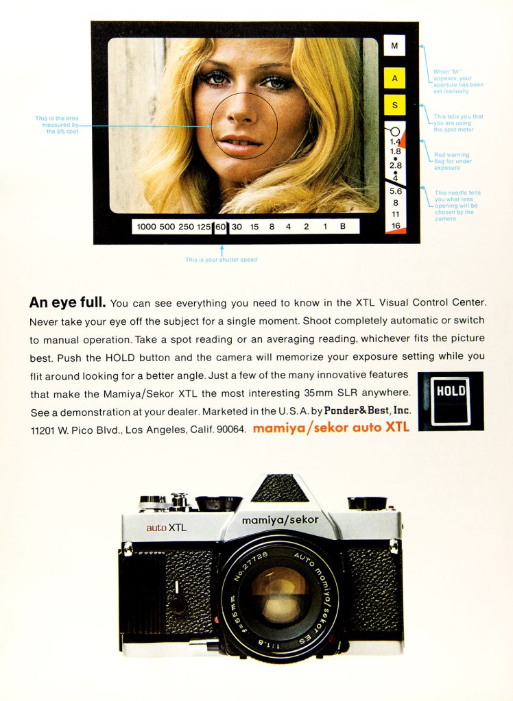 1973 Mamiya/Sekor XTL camera ad