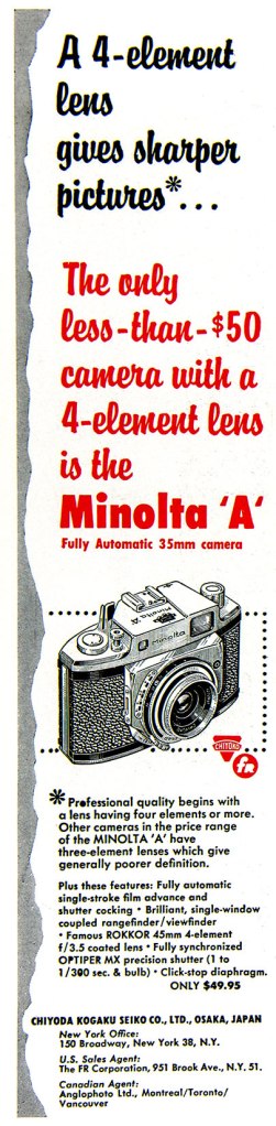1957 Minolta A camera ad