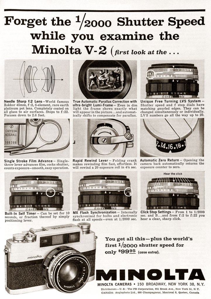1959 Minolta V-2 Camera ad