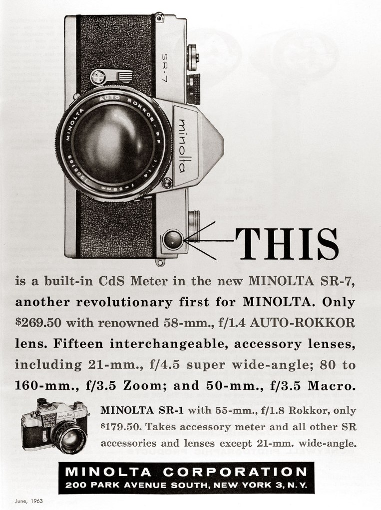 1963 Minolta SR-7 camera ad