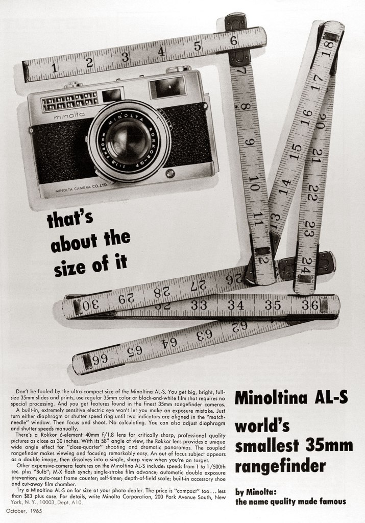 1965 Minolta Minoltina AL-S camera ad