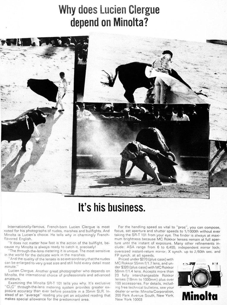 1967 Minolta SRT 101 camera ad