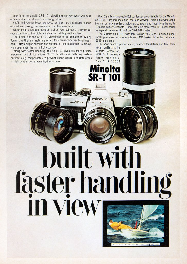 1968 Minolta SRT 101 camera ad