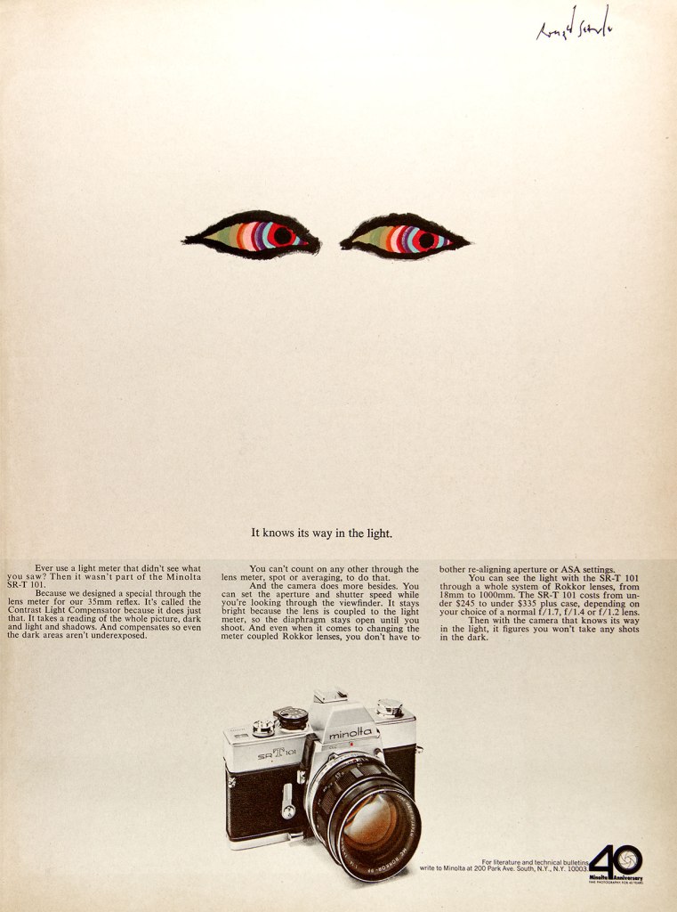 1969 Minolta SRT 101 camera ad