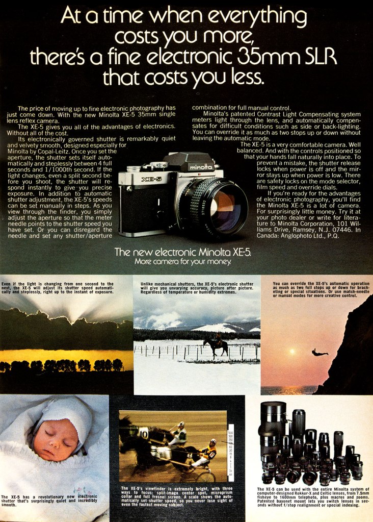 1975 Minolta XE-5 Camera ad