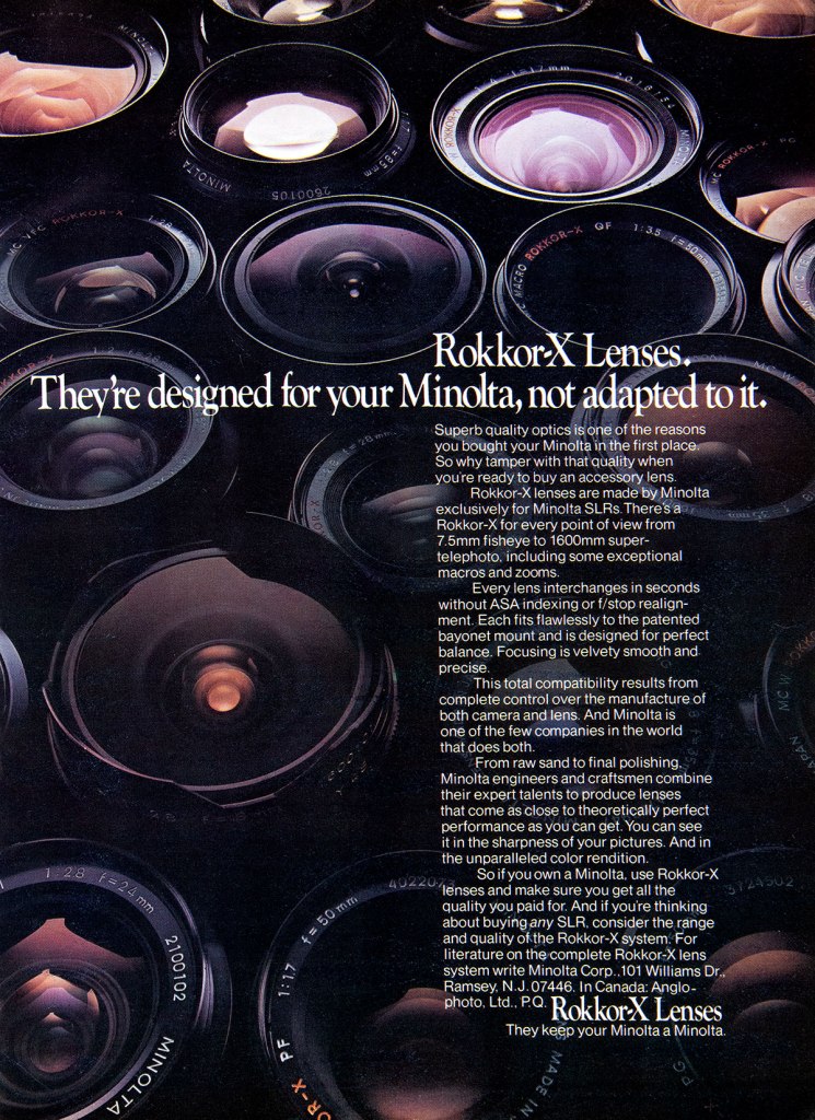 1976 Minolta Rokkor Lenses ad