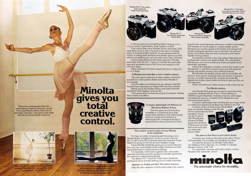 1980 Minolta cameras ad
