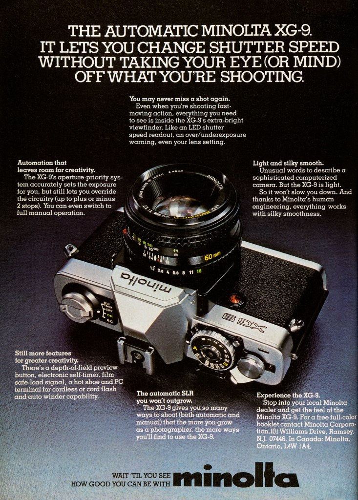 1980 Minolta XG-9 camera ad