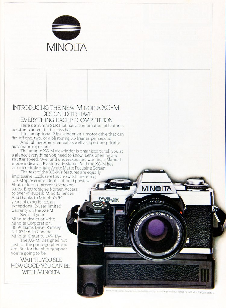 1981 Minolta XG-M camera ad
