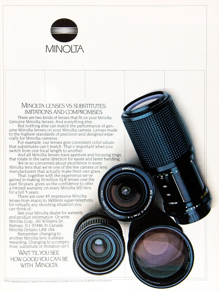 1981 Minolta Lenses ad