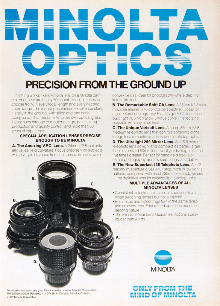 1982 Minolta lenses ad