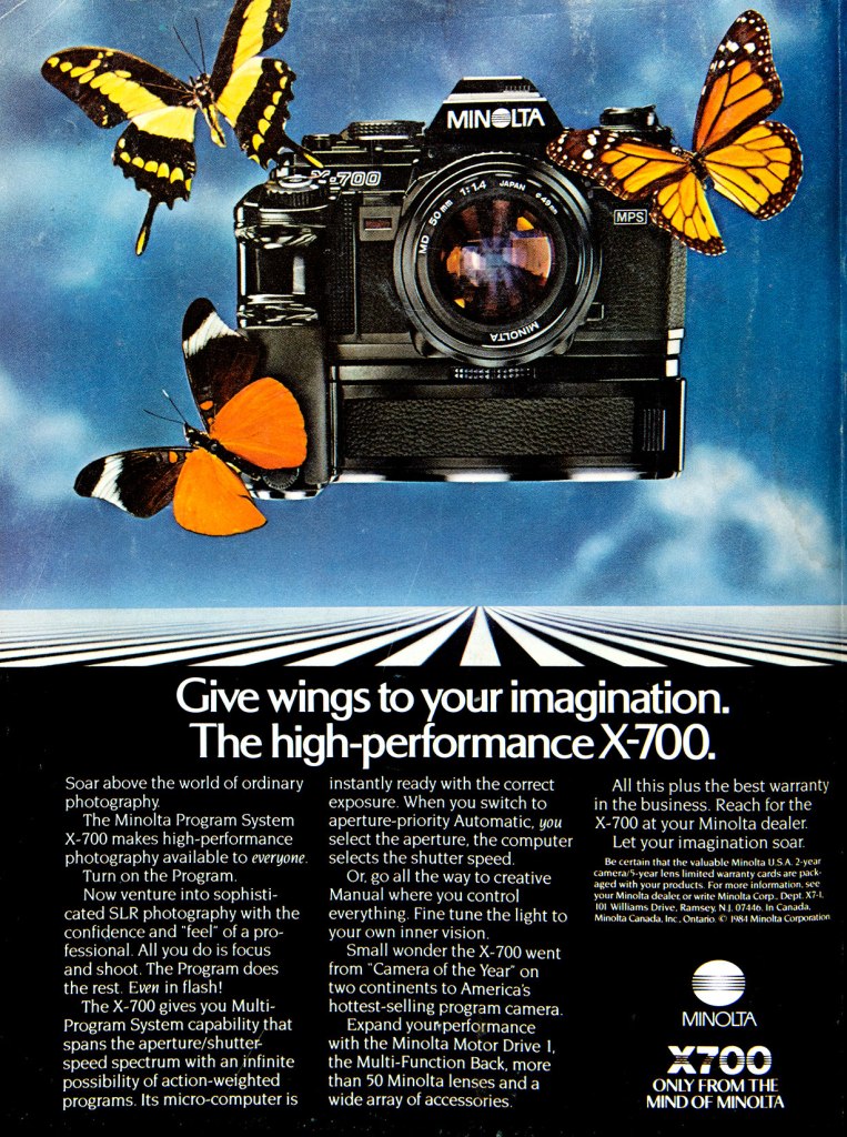 1984 Minolta X-700 Camera ad