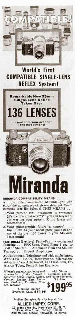 1957 Miranda camera ad