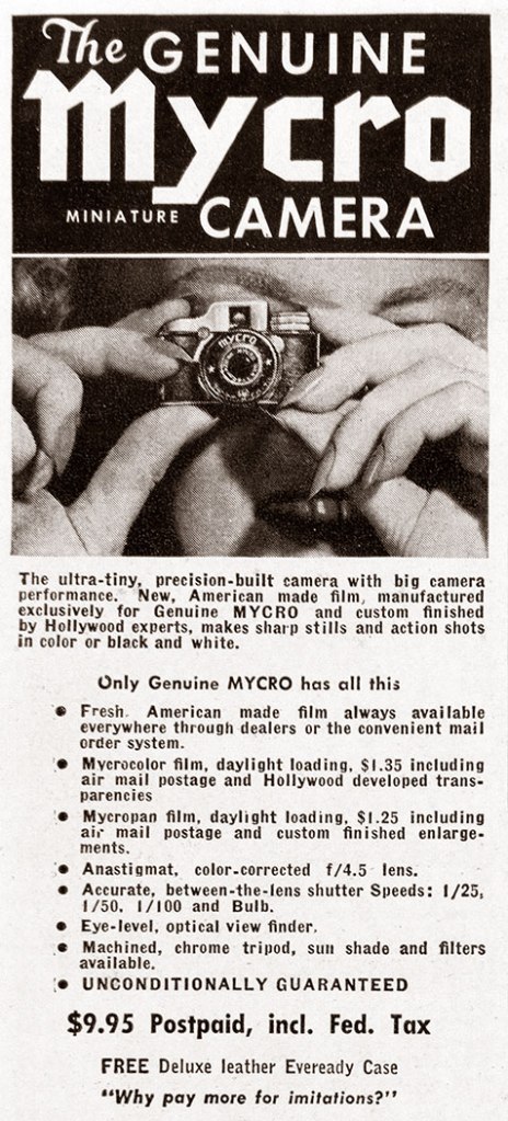 1949 Mycro camera ad