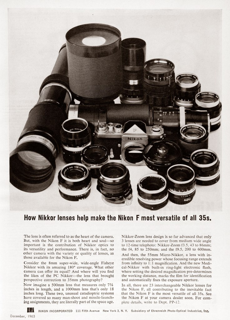 1963 Nikon F camera system ad