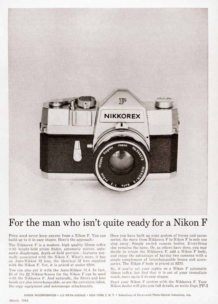 1964 Nikkorex camera ad