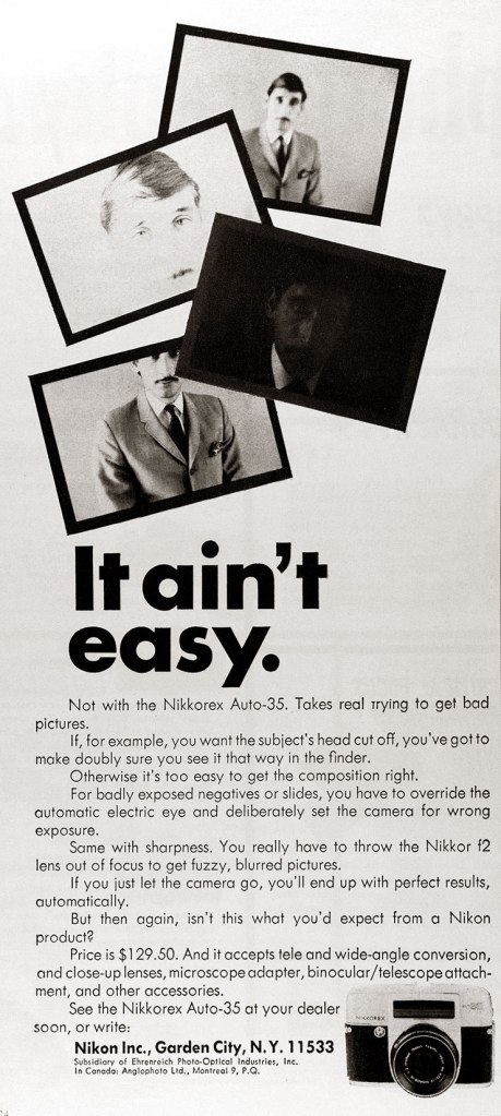 1965 Nikkorex camera ad