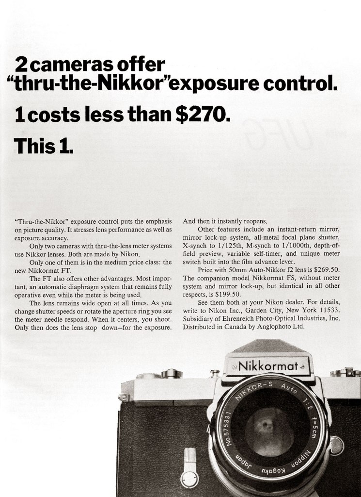 1966 Nikkormat camera ad