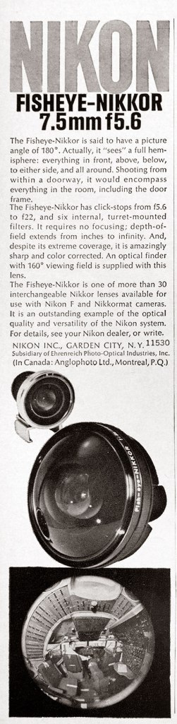 1968 Nikkor Fisheye lens ad