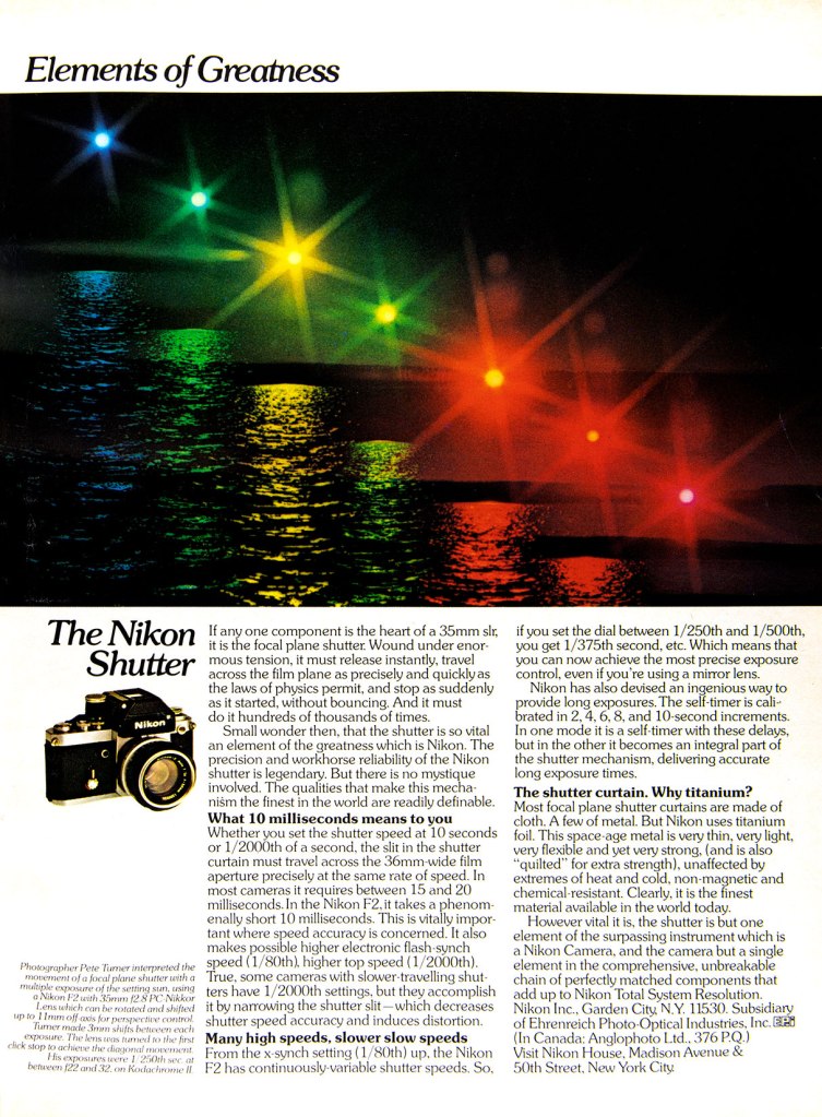1973 Nikon F2 camera ad