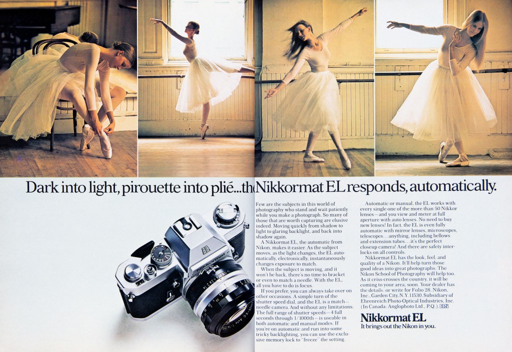 1974 Nikkormat EL camera ad