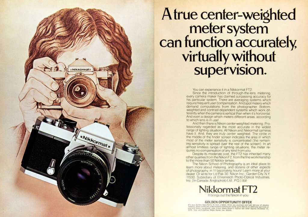 1975 Nikkormat FT2 camera ad