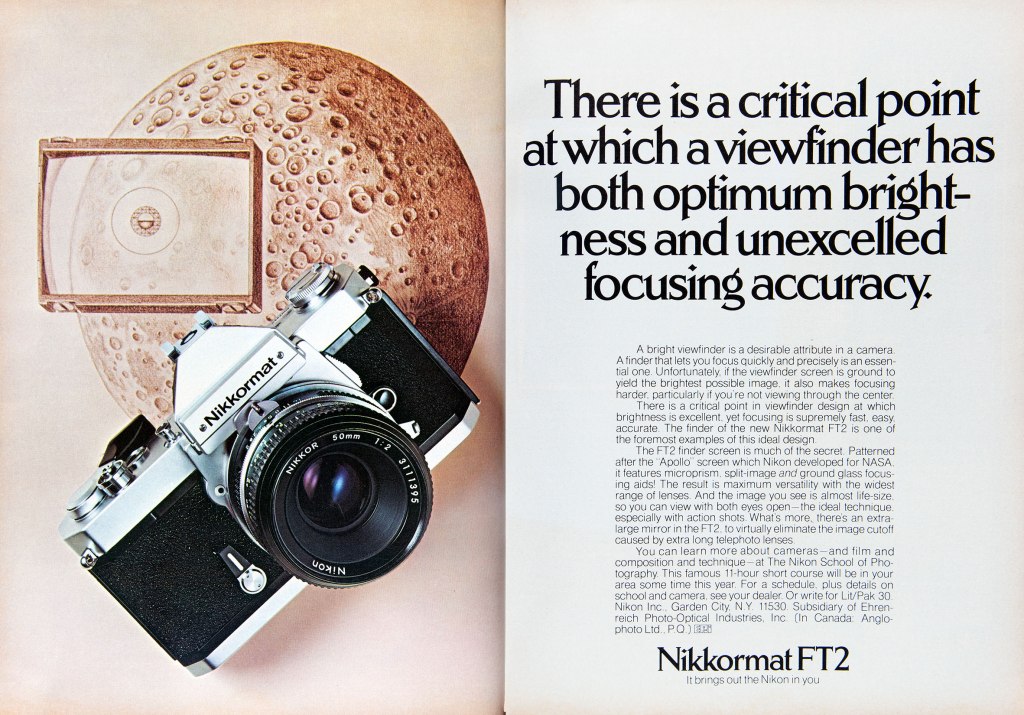 1976 Nikkormat FT2 camera ad
