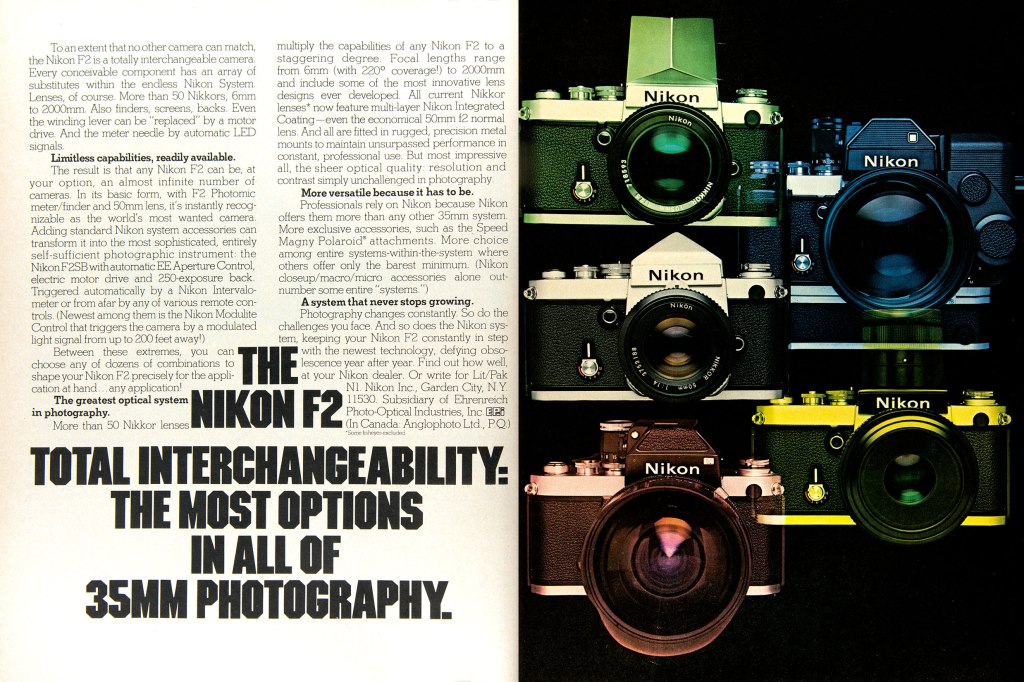 1977 Nikon F2 camera ad