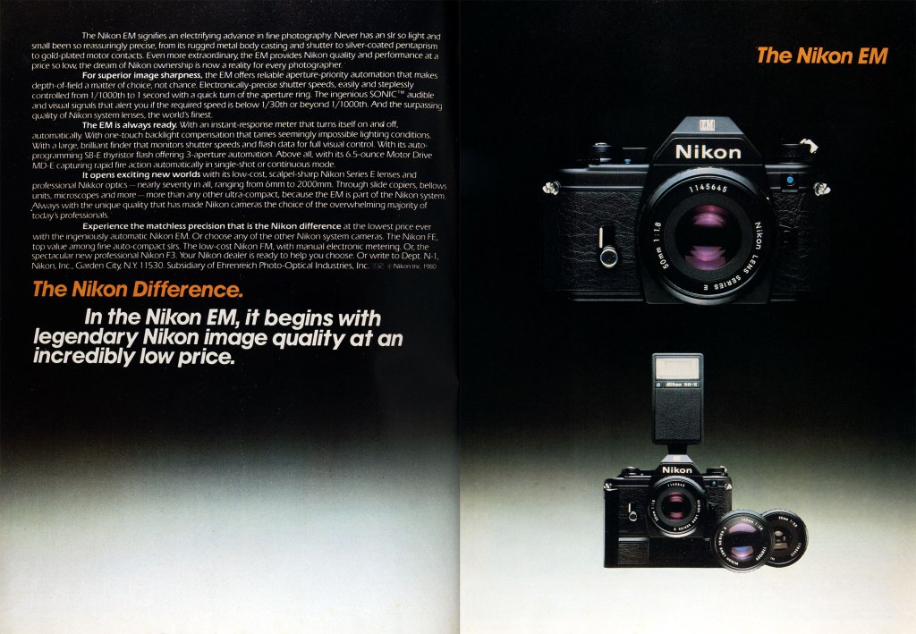 1980 Nikon EM camera ad