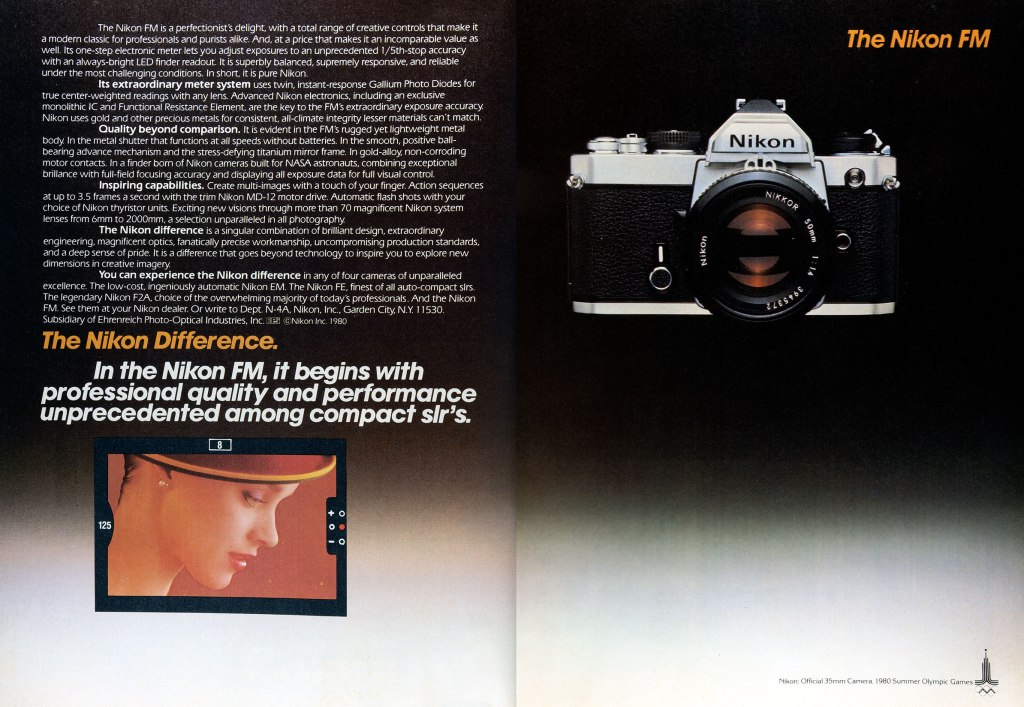 1980 Nikon FM camera ad