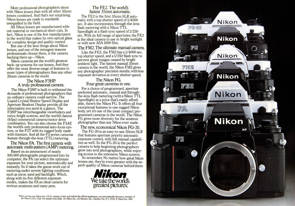 1984 Nikon cameras ad