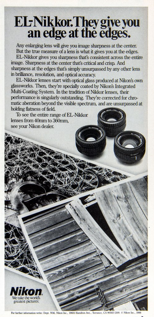 1988 EL-Nikkor lenses ad