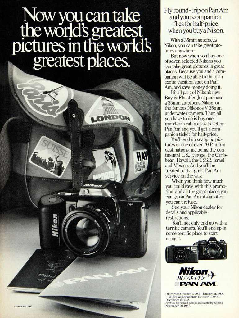 1988 Nikon n4004 Pan Am ad