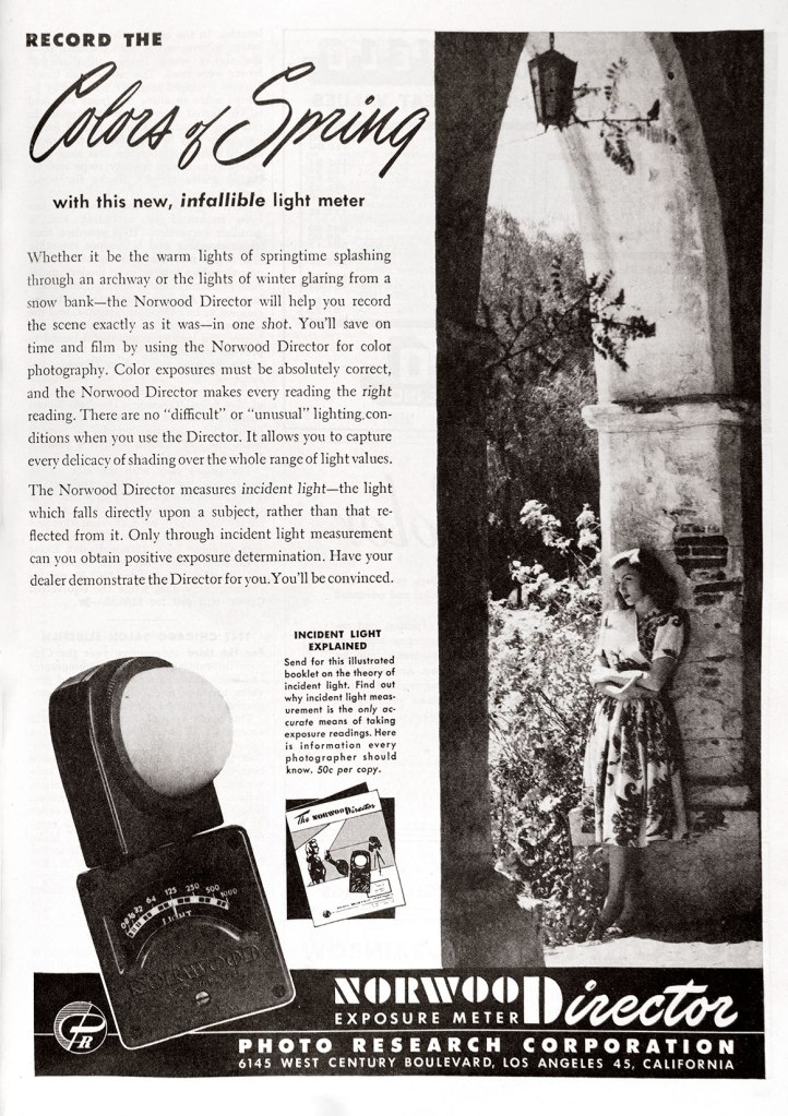 1947 Norwood Exposure meter ad