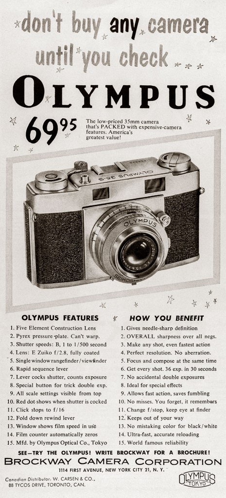1957 Olympus 35 camera ad