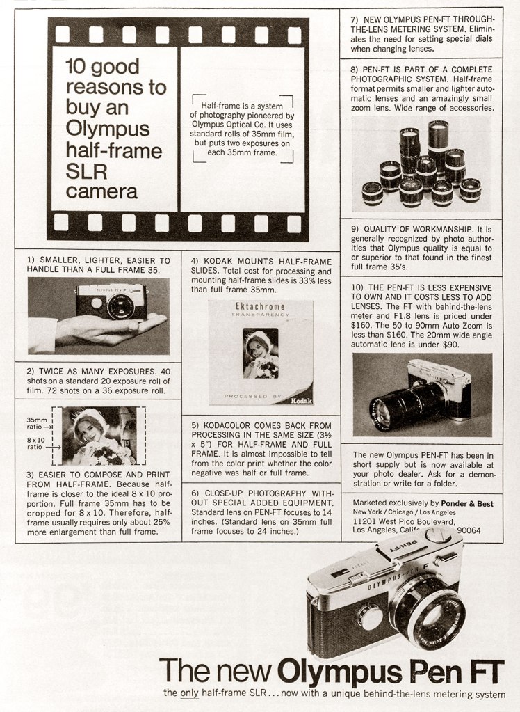1967 Olympus Pen FT camera ad