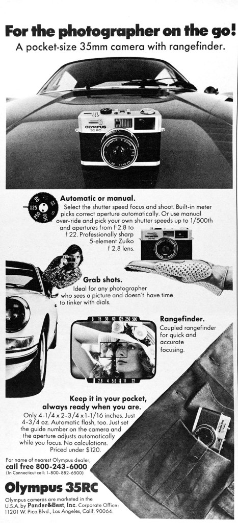1973 Olympus 35RC camera ad