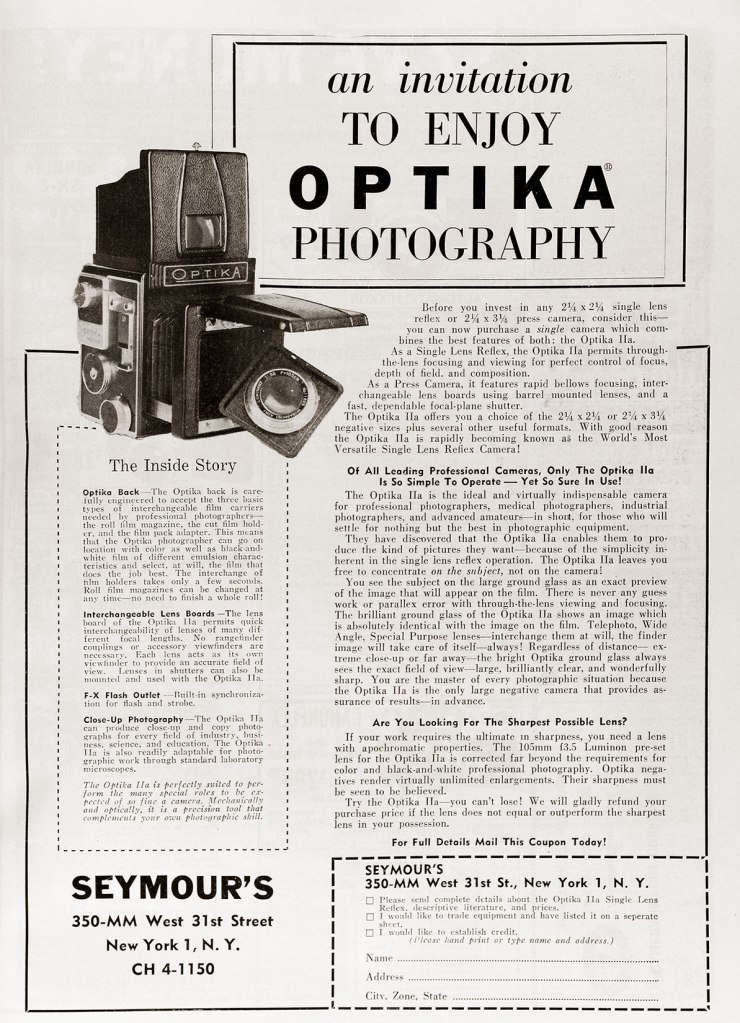 1959 Optika camera ad