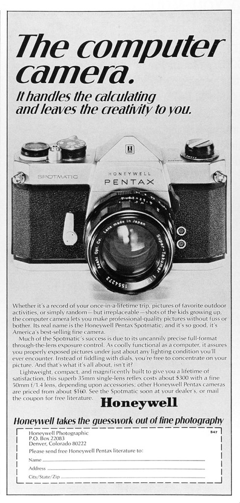 1970 Pentax Spotmatic camera ad