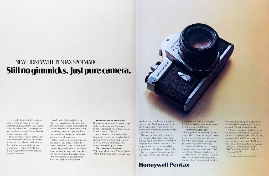 1975 Spotmatic F camera ad